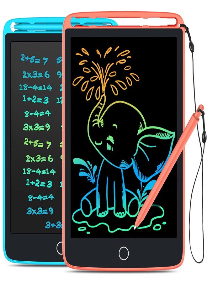 TECJOE 2 Pack LCD Writing Tablet with Fridge Magnets, Doodle Board for Kids Drawing Kitchen Memo, Christmas Stocking Stuffers Birthday Gifts Toys for Boys Girls 8.5 Inch(Blue+Pink) - Image 1